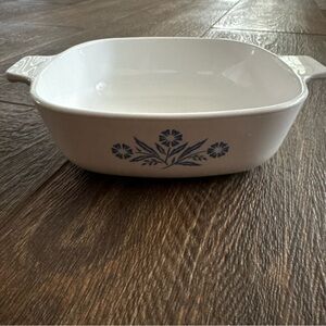 White and Blue Floral Baking Dish